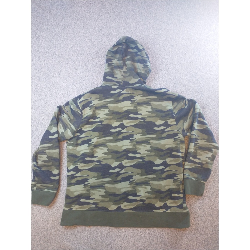Strongside Mens Camo Fleece Hoodie Sweatshirt Green Camouflage Pullover  2XL - Picture 4 of 10